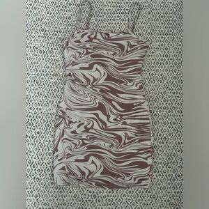 Shein brown and white marble dress